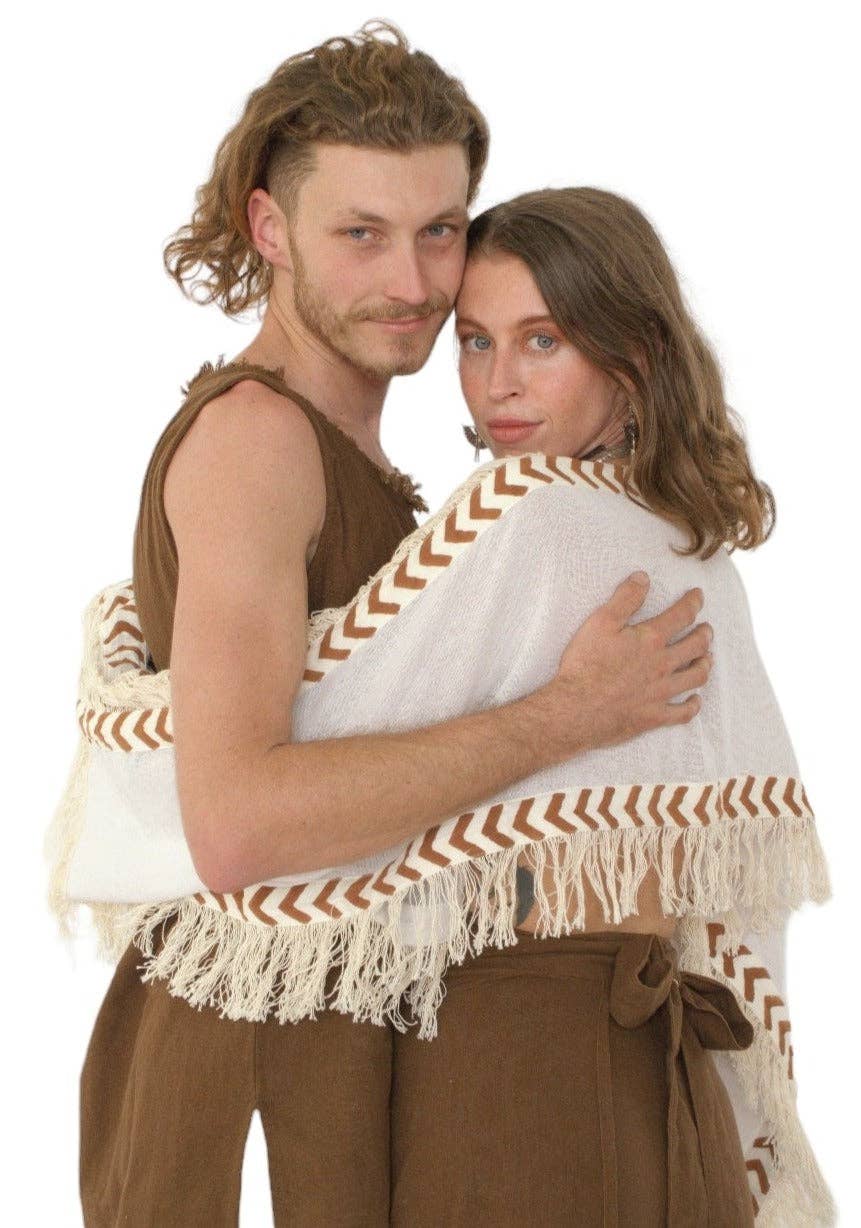 Sacred Ceremony – wholesale Blus - Dam – Vit Långärmad Crop Top med fransar4