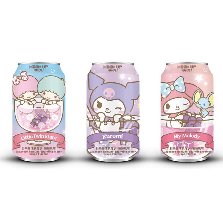 EAU PÉTILLANTE RAISIN SANRIO ET AMIS 24/boîte pour la vente par MITIN