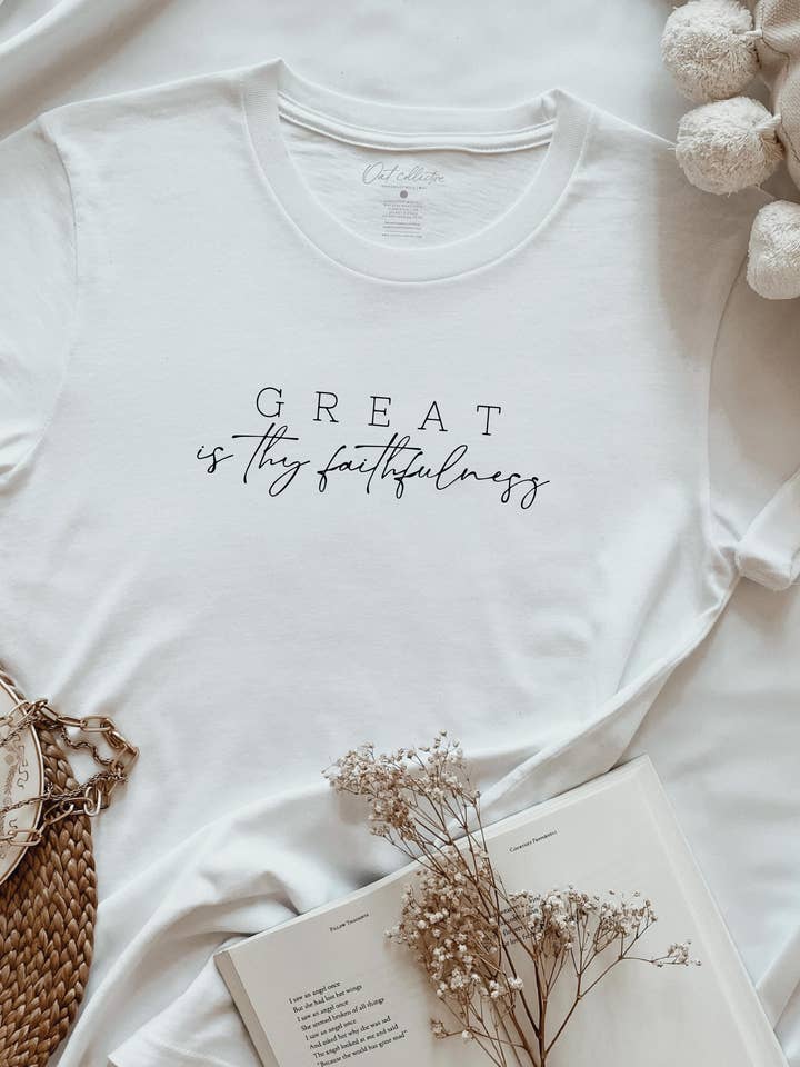 GREAT IS THY FAITHFULNESS Graphic T-Shirt for wholesale by OAT COLLECTIVE