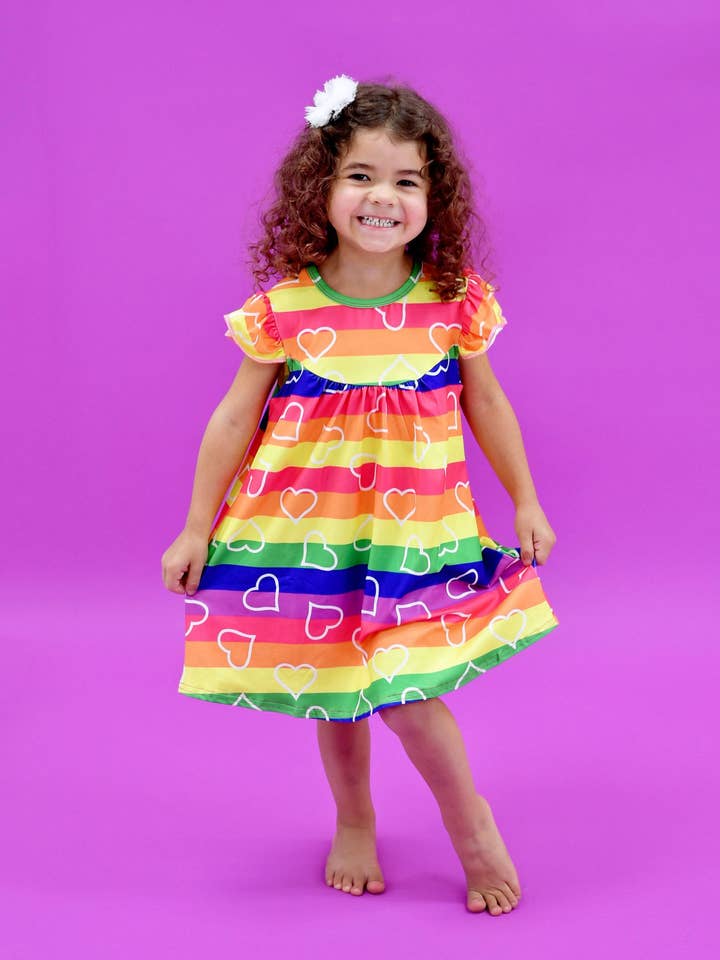 Heleboel Liefde Melk Zijde Fladderjurk voor wholesale door Great Lakes Kids Apparel