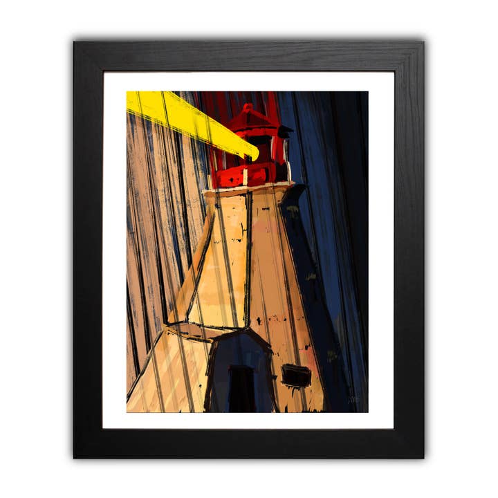 Lighthouse in Rain — Art Print for wholesale by Joy & Fury Art