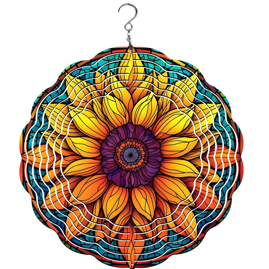 Wind Spinner - Sunset Mandala With Crystal Twister (Small) – Sunset Nursery