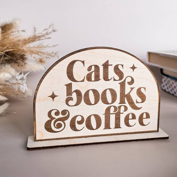 Cataleya Designs Studio LLC - Wholesale Book Stand - Book Lover Wooden Bookshelf Sign Handmade