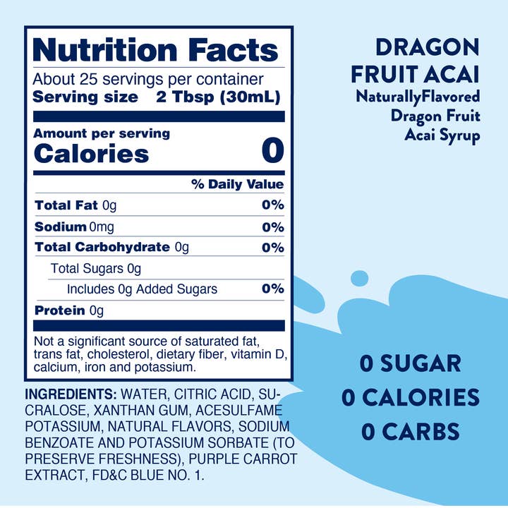Jordan's Skinny Mixes - Wholesale Cocktail Mix/Syrup - Sugar Free Dragonfruit Acai Flavor Infusion Syrup5