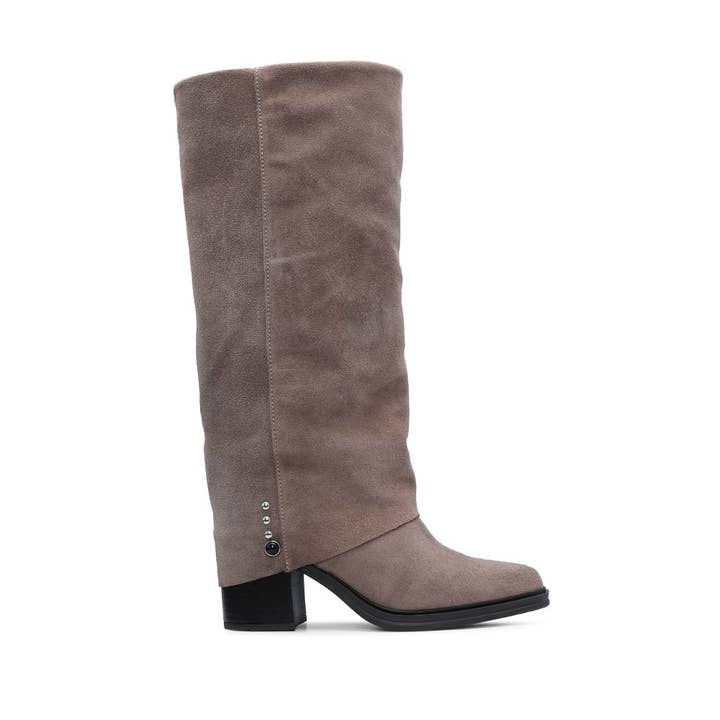 Taupe MUNICH LEATHER KNEE-HIGH BOOTS for wholesale on Faire1