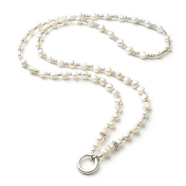Fiji 88 Silvershiny, Long Pearl Convertible Necklace for wholesale by SchauTime