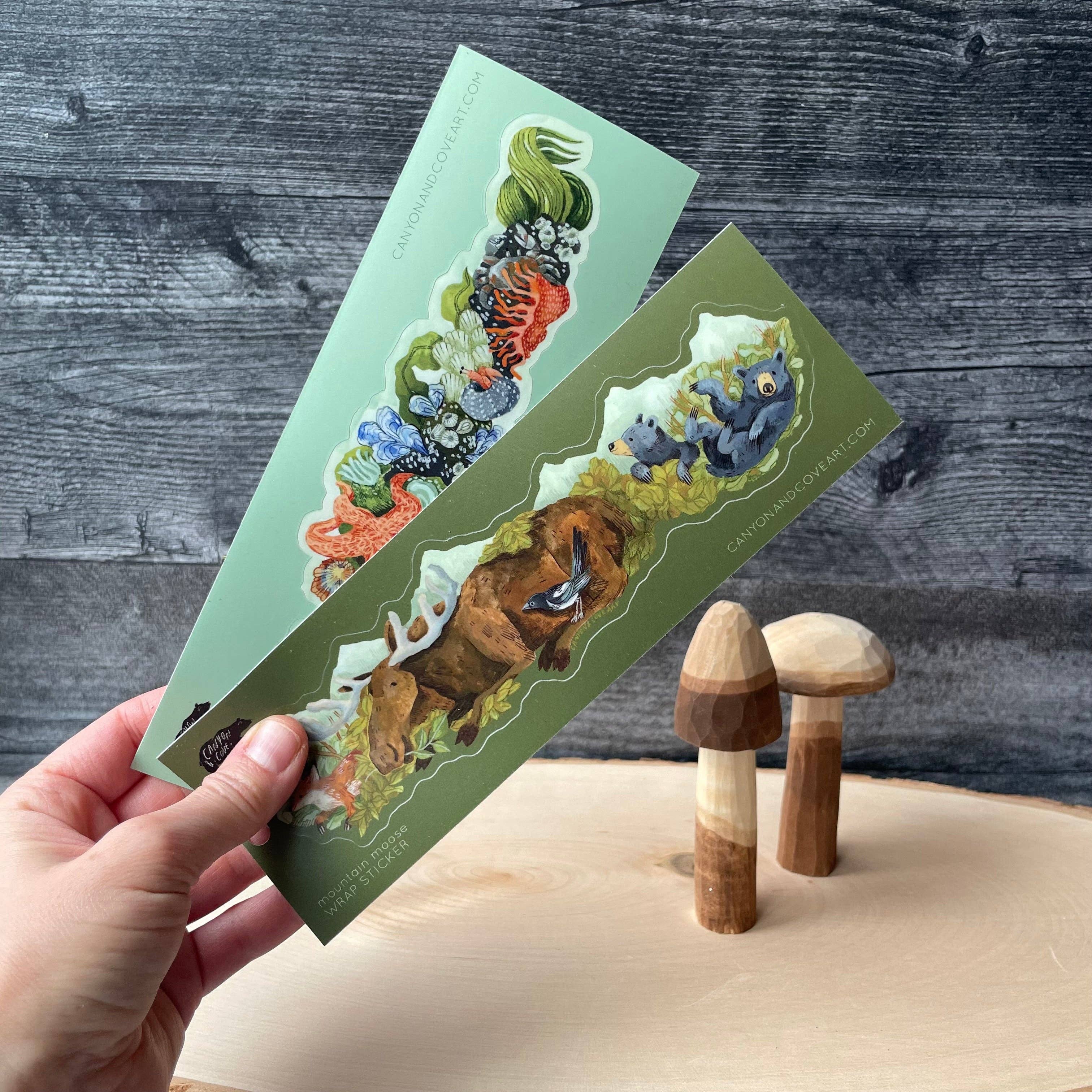 Canyon & Cove Art – wholesale Sticker – Mountain Moose Wrap Sticker1
