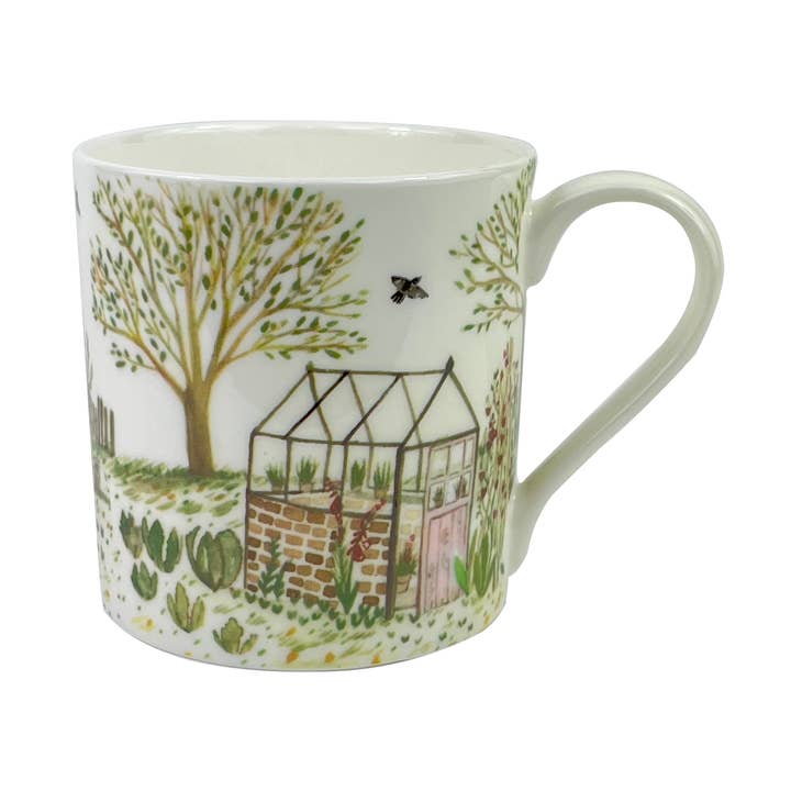 NEW! Herb Garden Illustrated 375ml Bone China Mug for wholesale by Heaven Scent Incense Ltd