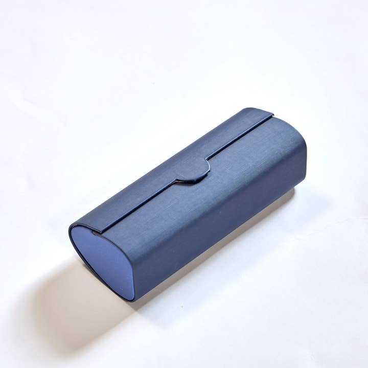 Sparkle Being - Wholesale Eyewear Cases & Holders - Unisex - Vintage-Inspired Magnetic Glasses Case: Retro Cylindrical Design for Stylish Eyewear Protection (Stone Blue)