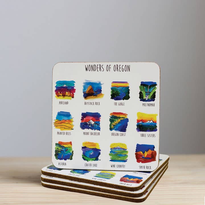 Wonders of Oregon Coasters for wholesale by IamBibby