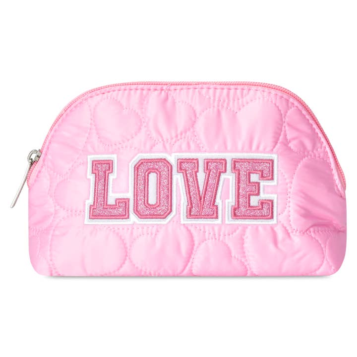 Iscream - Wholesale Makeup/Cosmetic Bag - LOVE HEART PUFFY OVAL COSMETIC BAG