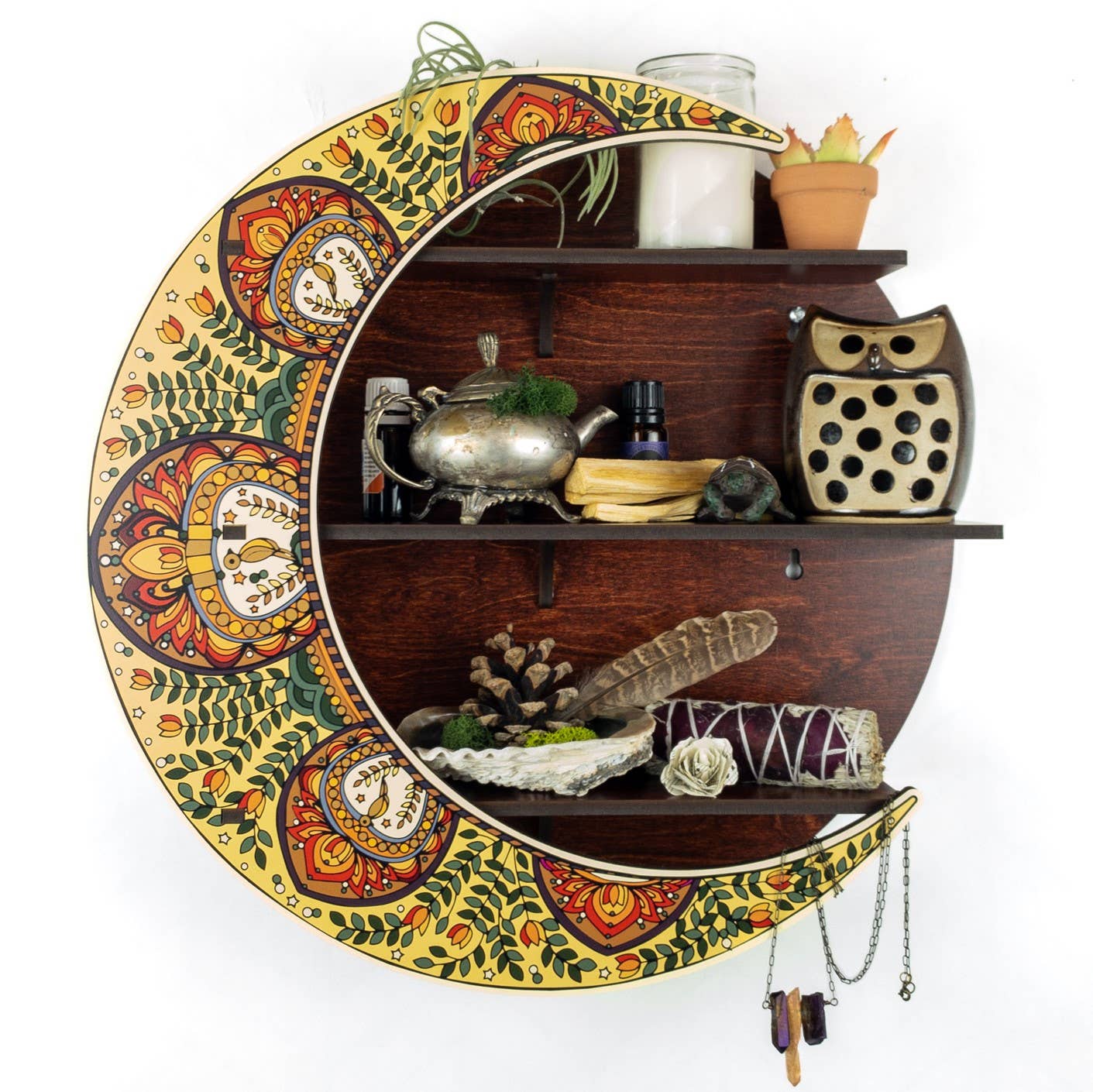 Standish House – Großhandel Wandregale – Mandala-Mondregal, Kristallregal, Regal für ätherische Öle6