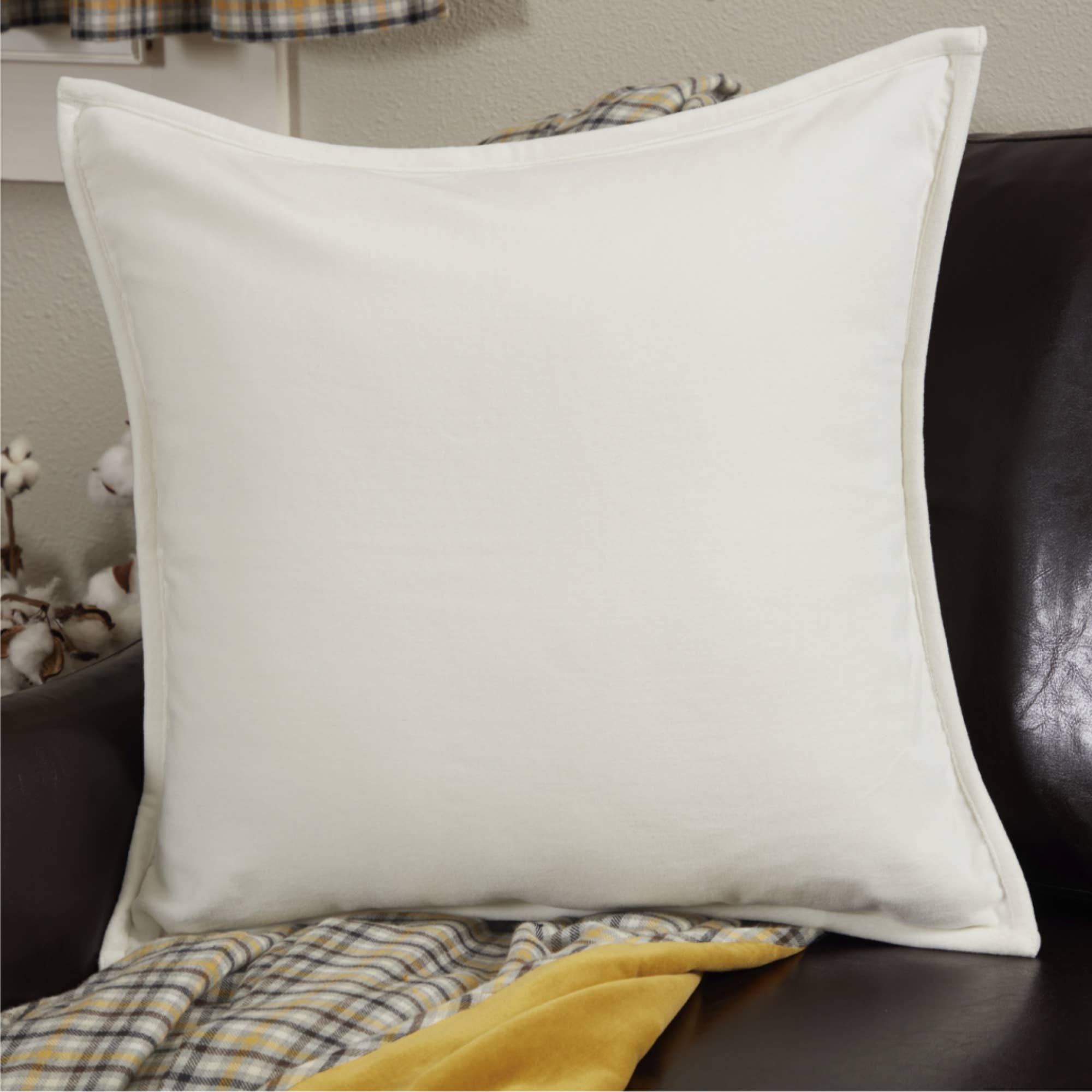 VHC Brands - Vente Housse de coussin - Housse de coussin Morning Meadow en velours blanc 20 x 20 W0