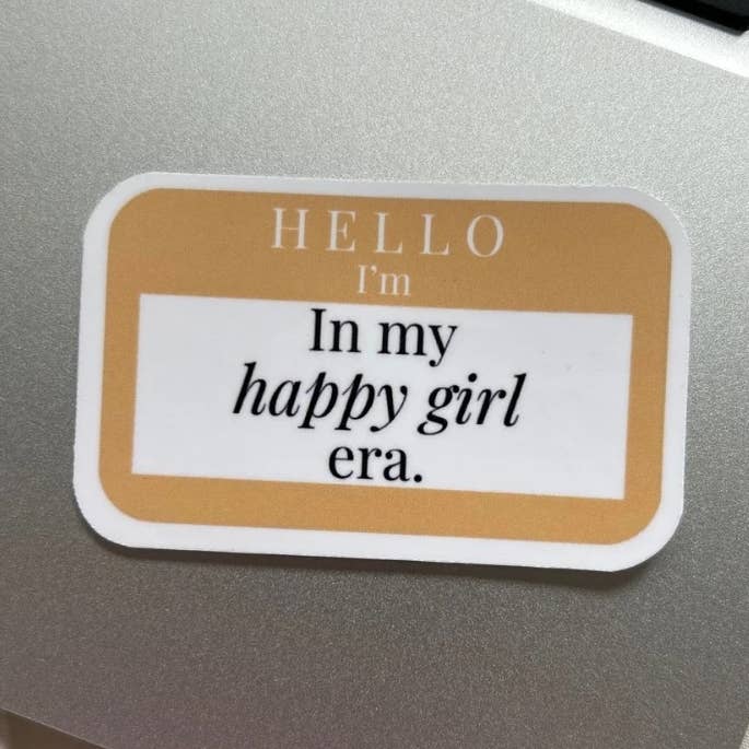 Autocollant Happy Girl Era pour la vente par Under This Moon Designs
