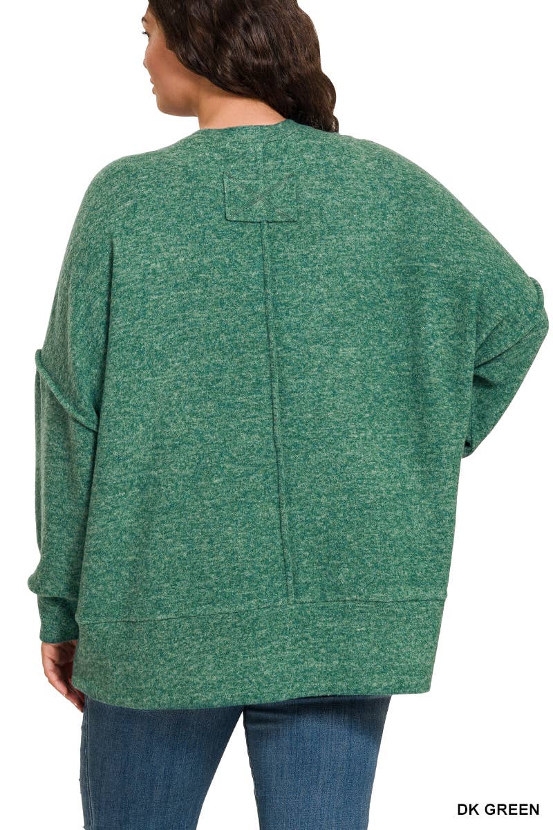 Vanilla Monkey – Engroshandel Pullover - Dame – Plus Børstet Melange Hacci Overdimensioneret Sweater6