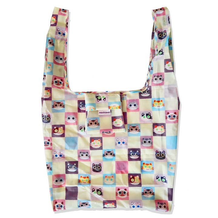 Reusable Grocery Shopping Bag- Pastel Cats 2025 Version for wholesale by Maofriends