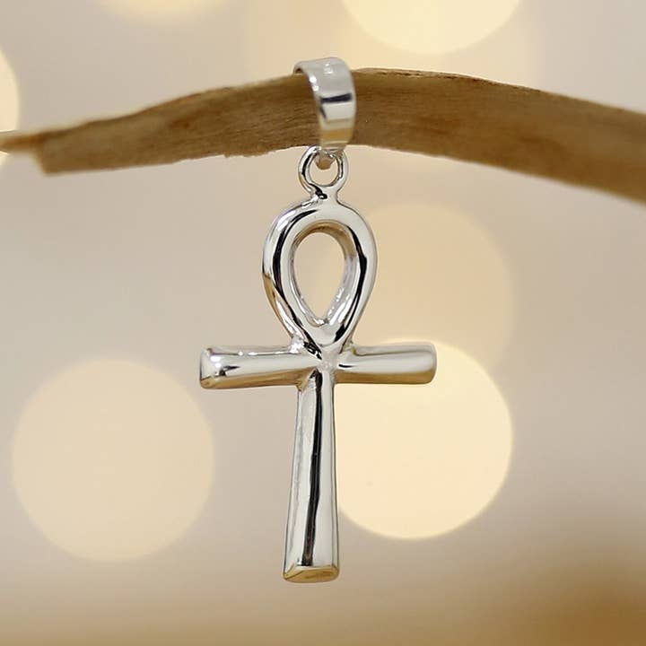 Ankh Cross Key of Life 2.5cm - 925 Sterling Silver Pendant for wholesale by Ethike.eu