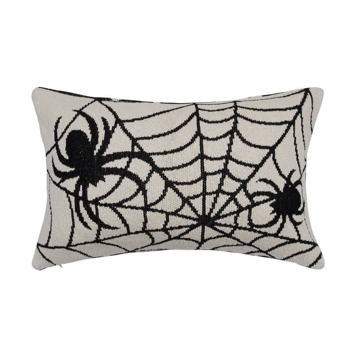Halloween Spider Web Reversible Throw Pillow for wholesale by C&F Home