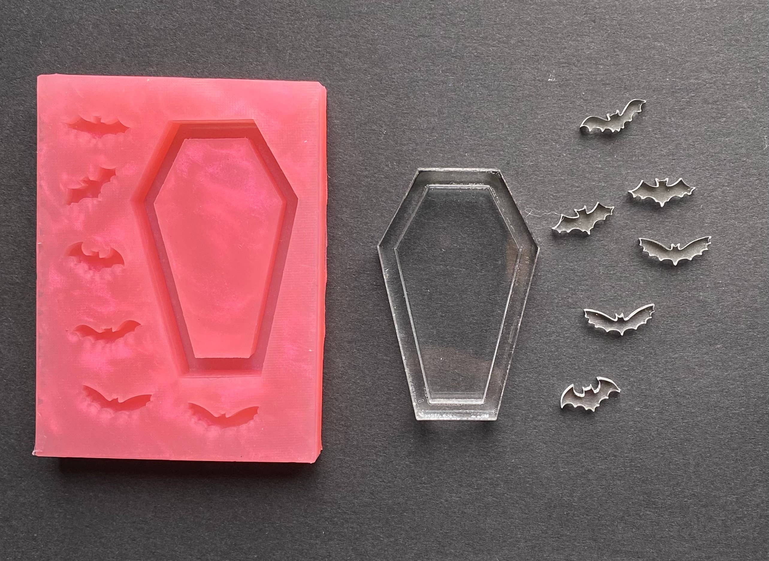 EllaRaeMouldsVinyls – Engroshandel Håndværk forsyninger – Kiste Shaker Silikone Mold med Bat Shaker Bits2