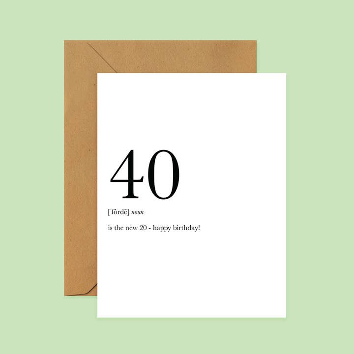 Footnotes - Wholesale Birthday Card - 40 Definition Birthday Greeting Card 40th Birthday Milestone
