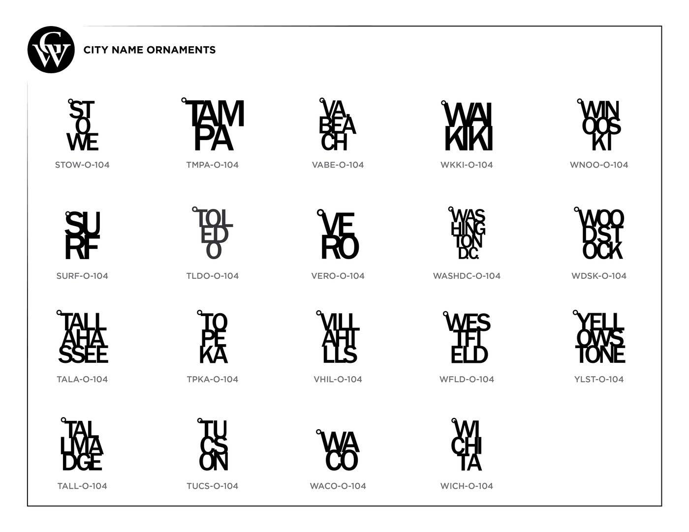 Grainwell - Wholesale Ornament - City Name Ornament9