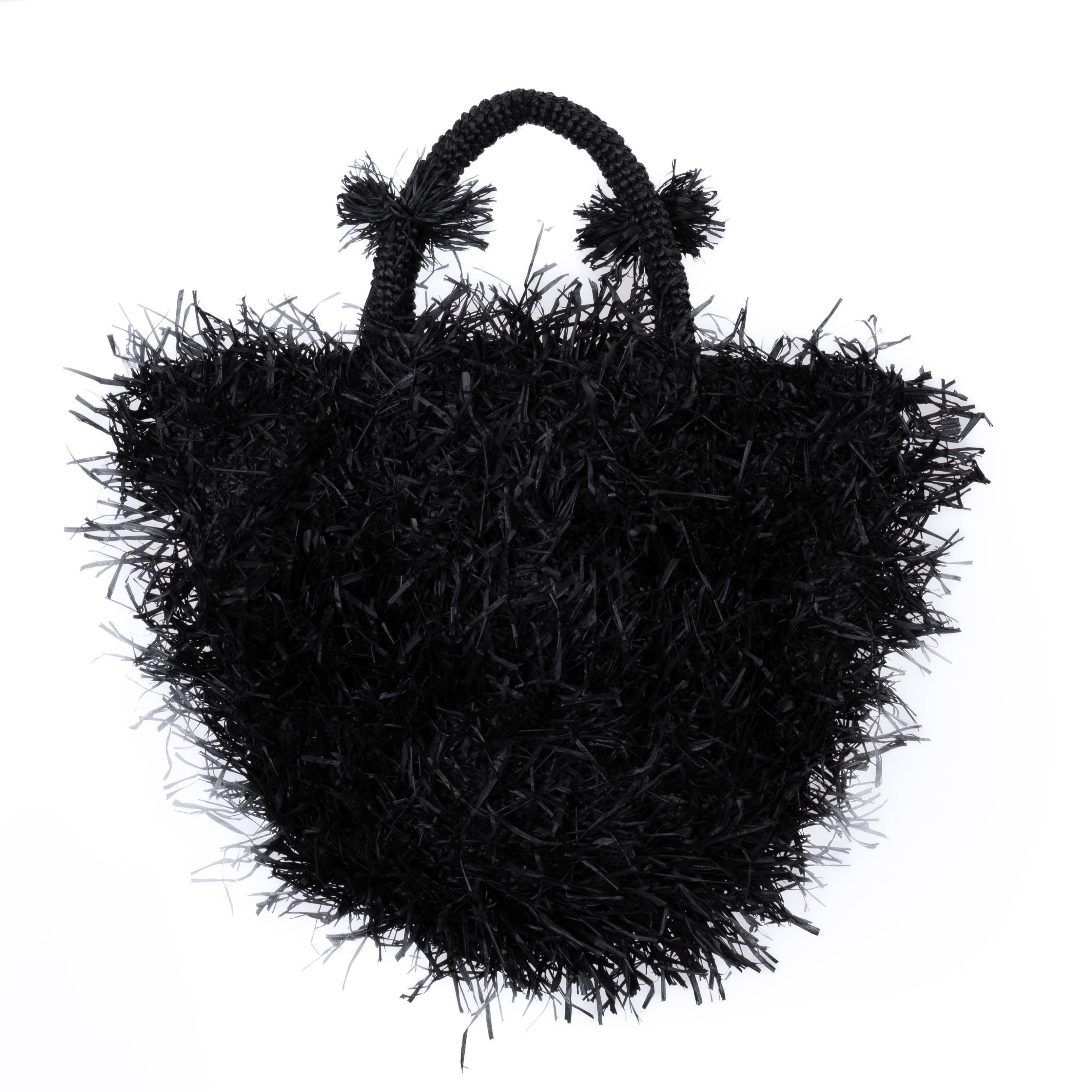 SANS-ARCIDET PARIS – Großhandel Strandtaschen – Runde Strandtasche SS25 mit handgefertigten Fransen3