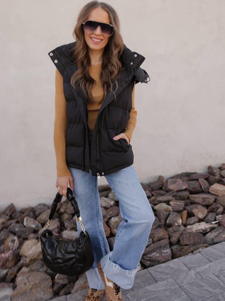 Krush Kandy - Wholesale Outerwear Vest - Women’s - Chic Luxe Hooded Puffer Vest5