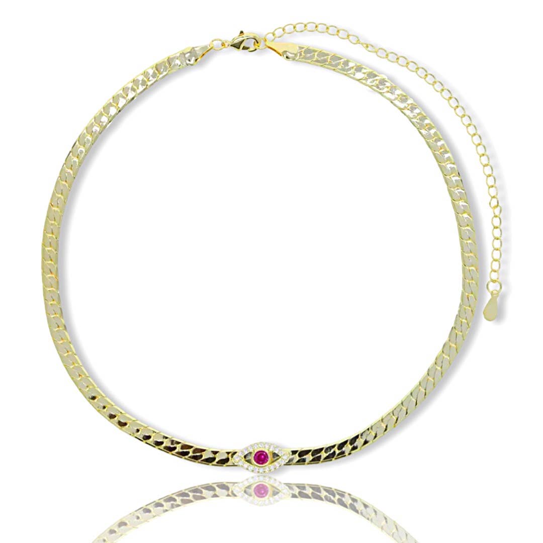 KIKICHIC - Wholesale Choker/Collar - Color Evil Eye Herringbone Choker Necklace1