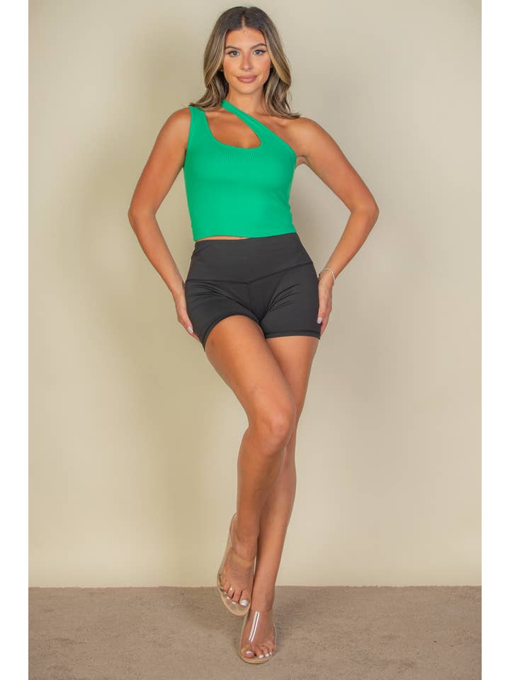 CAPELLA APPAREL - Wholesale Knit Top - Women's - Ribbed One Shoulder Cross Strap Crop Top26