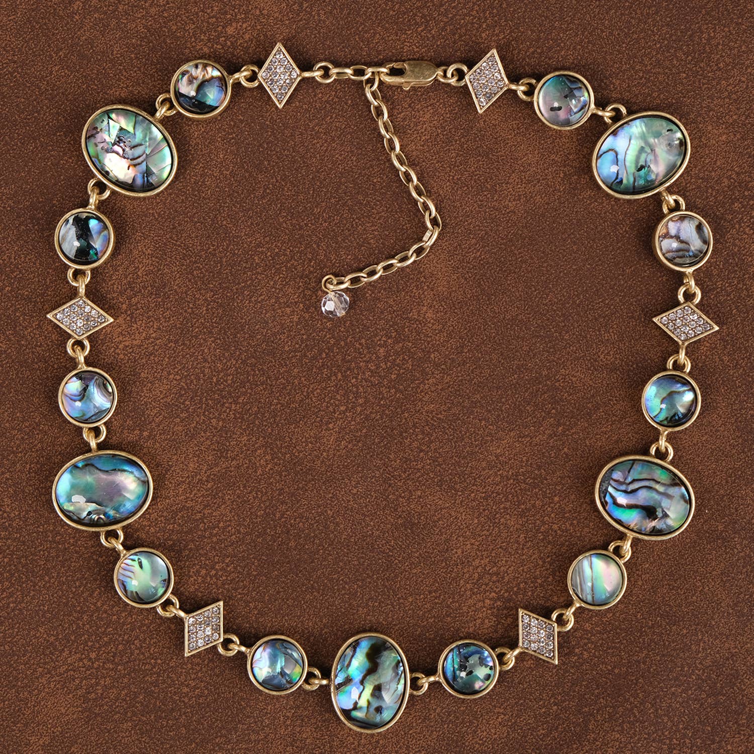 GirlyPirateCo - Wholesale Pendant/Charm Necklace - Vintage-Inspired Abalone Shell and Crystal Necklace0