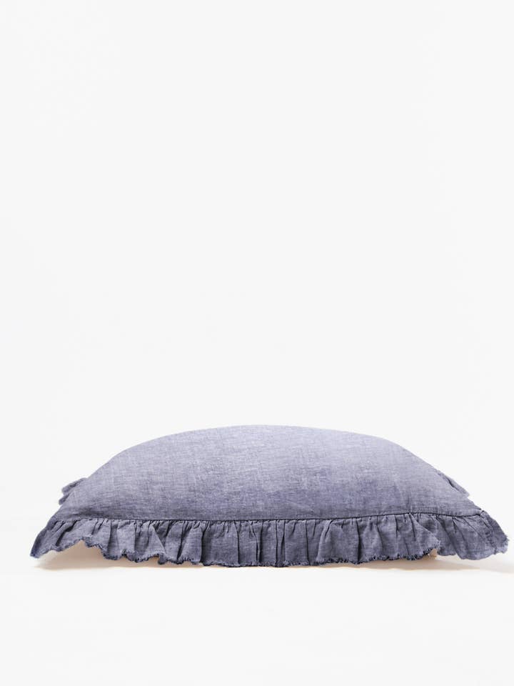 Blue Chambray Linen Sham for wholesale by Sauths