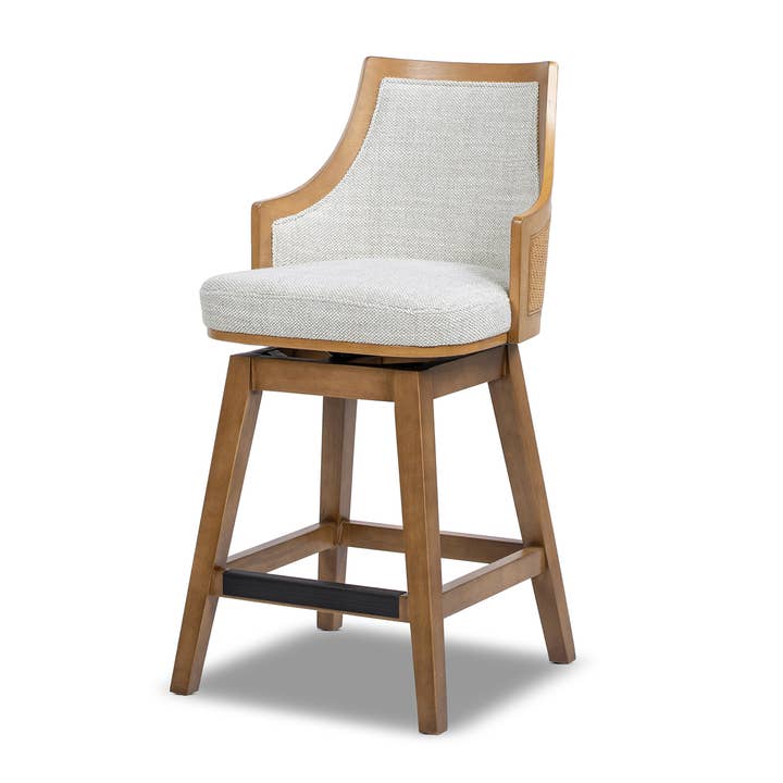 Jennifer Taylor Home - Wholesale Stool - Bahama Cane Rattan High-Back Swivel Bar & Counter Stool11
