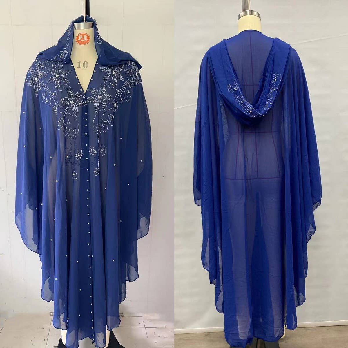 ACCITY - Wholesale Cape - Women's - African Beaded Long Robe Muslim Cape Hooded Dress_CWMM613814