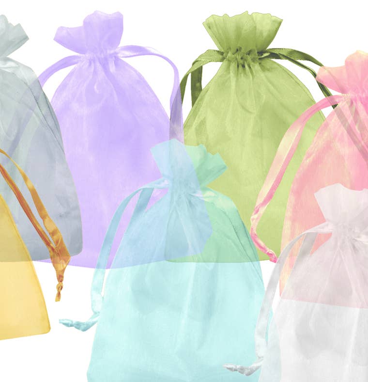 Premium Sheer White Organza Gift Bags Bulk Case, Drawstring Pouches, p –  Prime Line Retail