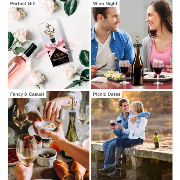 Cota Global - Wholesale Wine Stopper - Wine Stopper - Gold Metal Anchor3