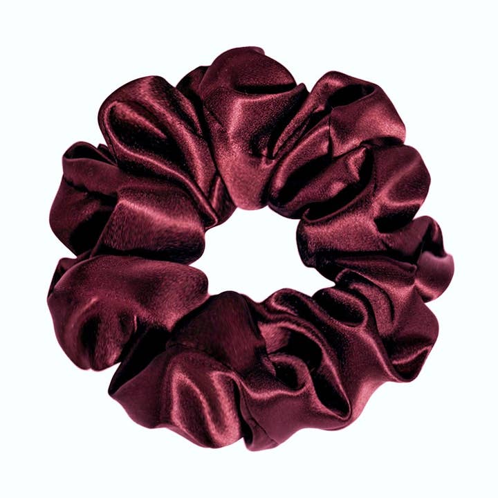 SaySilk™ 22 Momme Pure Silk Scrunchies - Plum (Large) for wholesale by SaySilk™