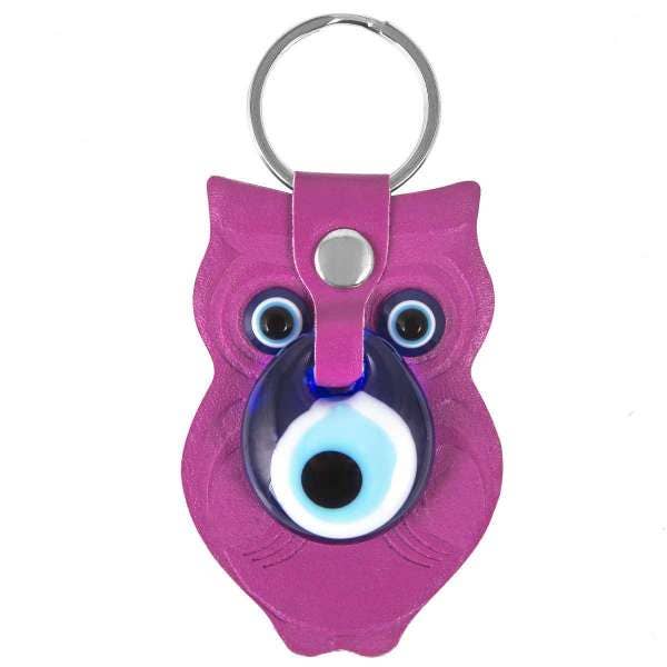 Nai Gifts - Wholesale Keychain - Women's - Evil eye Owl Leather Keychain5