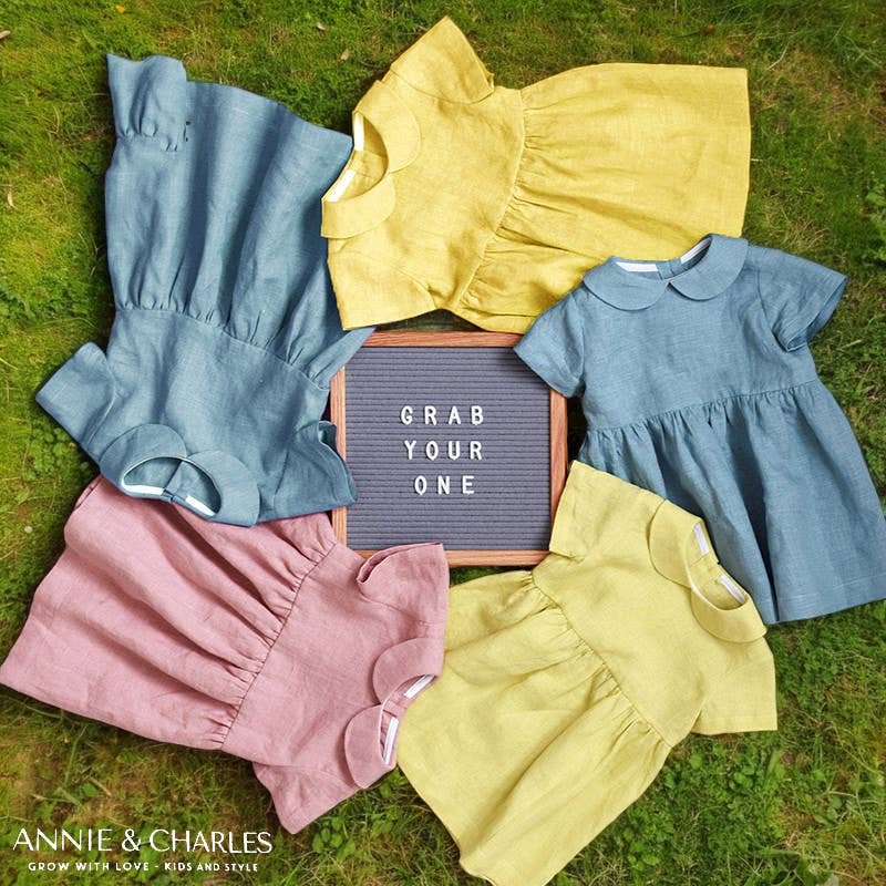 Annie & Charles – Vestido - Crianças por atacado – Vestido linho orgânico Annie & Charles® LINA2