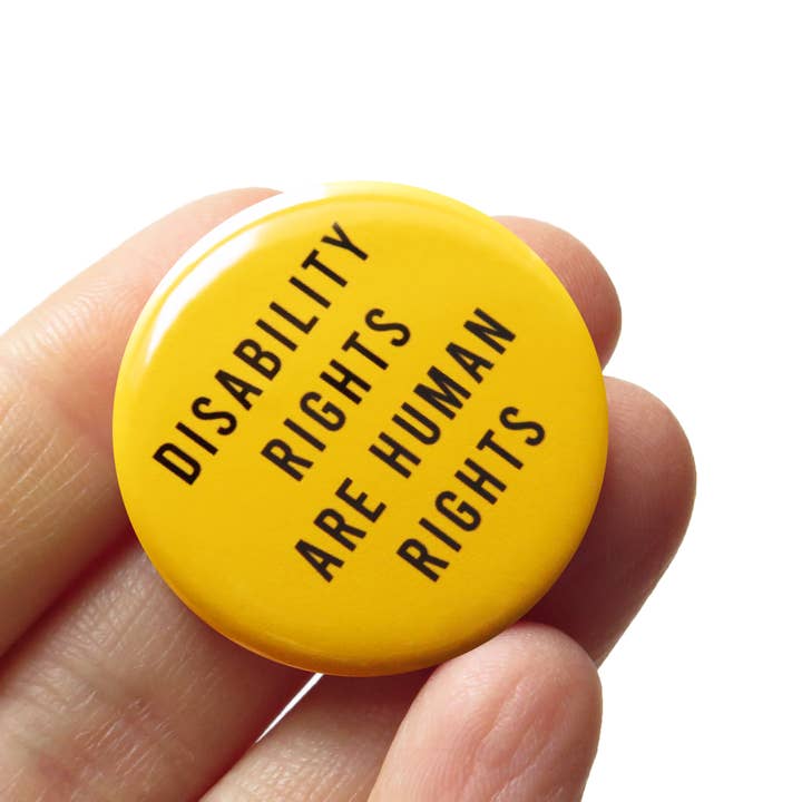 Word For Word Factory - Wholesale Lapel Pin/Button - DISABILITY RIGHTS Pin 1.25" Button Disability Human Rights