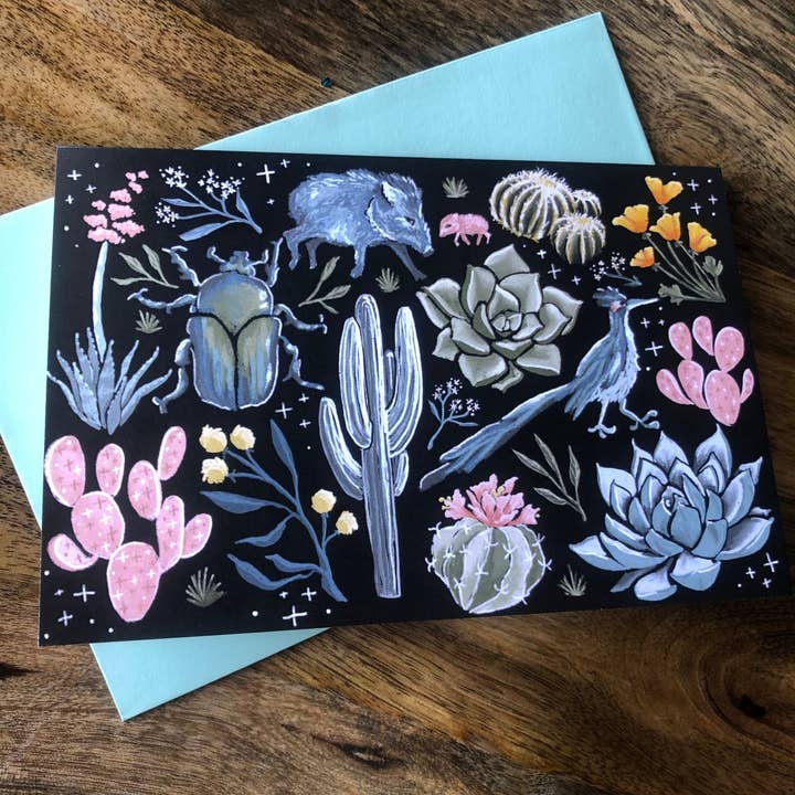 Desert Vibes 4x6 Foldet Notecard for engroshandel hos TheDesertPen