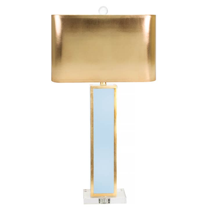 Couture Lamps - Wholesale Accent/Desk Lamp - Blair Table Lamp- Light Blue/Gold  (Base/Harp/Finial only)6