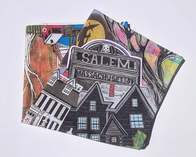 Domesticadence - Wholesale Tea Towel - Hand-Drawn Salem, MA Tea Towels2