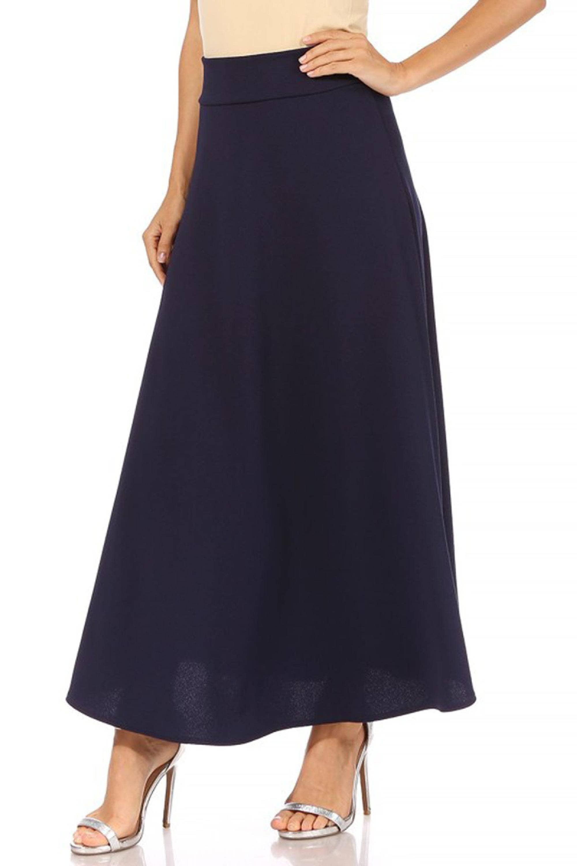 MOA COLLECTION - Wholesale Skirt - Women's - Women's Casual Solid Flare A-line Long Skirt21