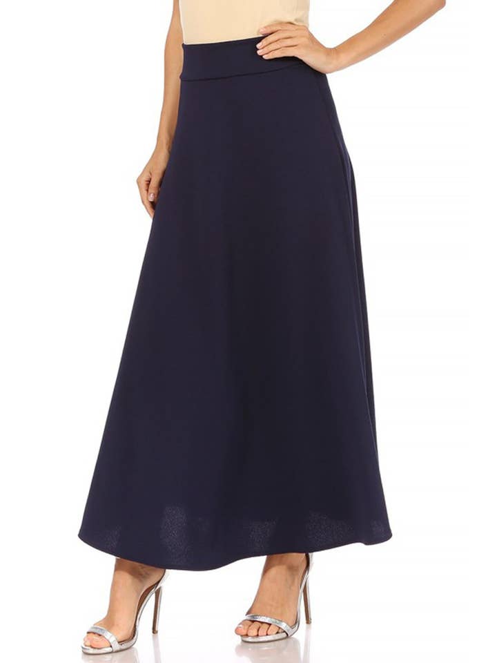MOA COLLECTION - Wholesale Skirt - Women's - Women's Casual Solid Flare A-line Long Skirt21