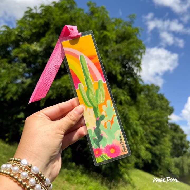 Paige Poppe Art - Wholesale Bookmark - "Desert Rainbow" Ribboned Bookmark1
