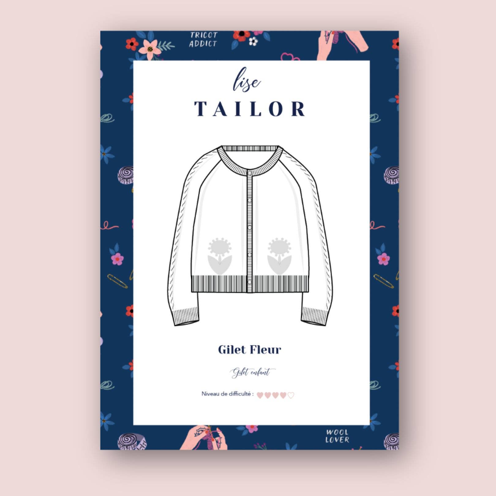 Lise Tailor - Wholesale Knitting/Crochet Supplies - Knitting Pattern - Child's Cardigan Flower0