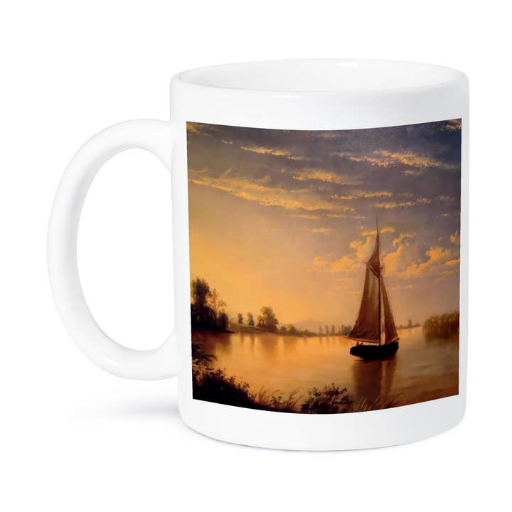 3dRose - Wholesale Coffee Mug - 3dRose, Sunset on the Sacramento River Sail Boat Art by Fortunato Arriola , Mug8