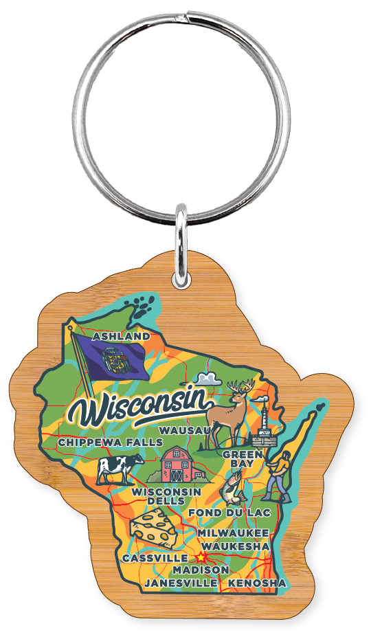 Morris Magnets - Wholesale Keychain - Unisex - Keychain - Wisconsin Across America 2.05