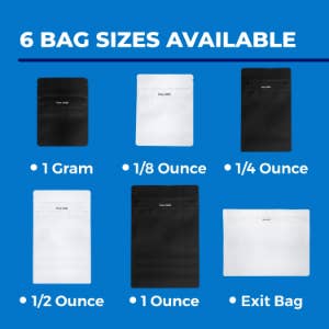 Cannatron - Wholesale Food Storage Wrap/Bag - 1/4 Ounce Mylar Bags - Loud Lock - 100ct White/Clear5