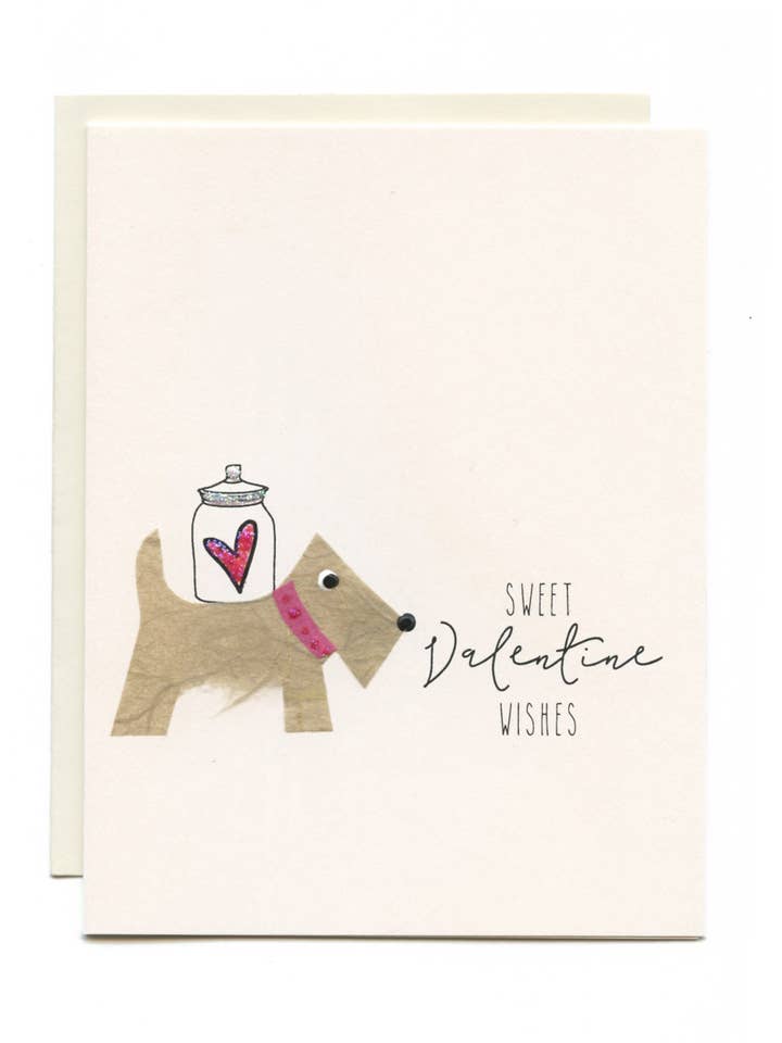 "Sweet Valentine Wishes" Terrier w/ Hearts for wholesale by FLAUNT HANDMADE CORRESPONDENCES